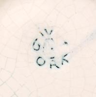 Gorka Iparművészeti Vállalatos váza, mázas kerámia, jelzett, apró kopásnyomokkal, d: 10,5 cm, m: 19 ...