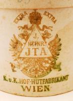 Régi J.Heinr. JTA K.u.K. Hof-Hutfabrikant (Wien) cilinder eredeti dobozában kis hibával, 19x16x15 cm