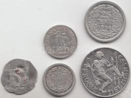 Vegyes: Ausztria DN Friesachi Denar Ag (0,70g) + 1938. Újévi Ag zseton (4,54g/23mm) + Ceylon 1894. 10c Ag + Hollandia 1916. 25c Ag "I. Vilma" + 1917. 10c Ag "I. Vilma" T:vegyes Mixed: Austria ND Friesach Denar Ag (0,70g) + 1938. New Year's Ag token (4,54g/23mm) + Ceylon 1894. 10 Cents Ag + Netherlands 1916. 25 Cents Ag "Wilhelmina I" + 1917. 10 Cents Ag "Wilhelmina" C:mixed