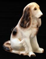 Hollóházi porcelán kutya, hibátlan, jelzett, m: 14 cm