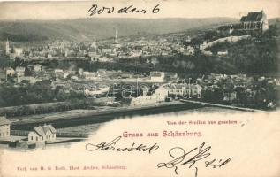 Segesvár, Schässburg; von der Stila / Steilau aus gesehen, Verlag von H. G. Roth