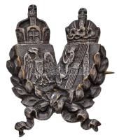 Osztrák-Magyar Monarchia / Német Birodalom ~1916. ezüstözött bronz patrióta jelvény (24x31,5mm) T:2 Austro-Hungarian Monarchy / German Empire ~1916. silver plated bronze patriotic badge (24x31,5mm) C:XF