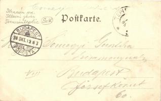 1898 Teplice, Teplitz; Synagoga / View with synagogue