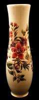 Zsolnay virágmintás porcelán váza, kézzel festett, hibátlan, jelzett, m: 25,5 cm