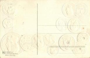 Belgium, Belgien - Set of coins, currency exchange chart Emb. litho