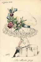 La Mode en 1909 / fashion hat, Le Sourire No. 48. s: Roberty