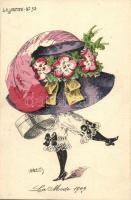 La Mode en 1909 / fashion hat, Le Sourire No. 53. s: Roberty (cover sheet)