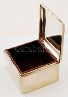 Ezüst(Ag) mesterjegyes asztali doboz fa betéttel, 10x9x5 cm, br: 334 g