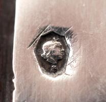 Ezüst(Ag) mesterjegyes asztali doboz fa betéttel, 10x9x5 cm, br: 334 g