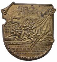 Osztrák-Magyar Monarchia 1916. "59. Gyalogezred Alpesi Hadtest 1914-1916" bronzozott vas sapkajelvény, hátoldalon "C. GREINER WIEN VII.". Szign.: Adamec 16. (54x53mm) T:2 Austro-Hungarian Monarchy 1916. "Weltbrand 1914-1916 Das Edelweiss dem Alpenkorps gewidmet v. Erzh. Jos. Ferdinand 1914-1916 (59th Alpine Infantry Regiment)" bronze-plated iron cap badge with makers mark "C. GREINER WIEN VII.". Sign.: Adamec 16. (54x53mm) C:XF