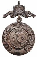 Osztrák-Magyar Monarchia / Német Birodalom 1914. "II. Vilmos és I. Ferenc József" fém jelvény (30x50mm) T:2 Austro-Hungarian Monarchy / German Empire 1914. "Wilhelm II & Franz Joseph" metal badge (30x50mm) C:XF