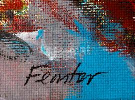 Fenster T. Gábor (1981-): Flaming June. Akril, farost, jelzett, 50×60 cm