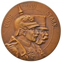 Osztrák-Magyar Monarchia 1914. "Egyesülten és Erősen" Br patrióta jelvény (40mm) T:2 Austro-Hungarian Monarchy 1914. "Einig und Stark." Br patriotic badge (40mm) C:XF