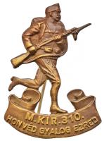 Osztrák-Magyar Monarchia ~1914-1918. "Magyar Királyi 310. Honvéd Gyalogezred" aranyozott tombak sapkajelvény (37x26mm) T:2 Austro-Hungarian Monarchy ~1914-1918. "310th Royal Hungarian Honved Infantry Regiment" gilt tombac cap badge (37x26mm) C:XF