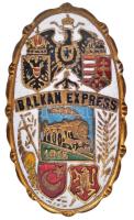 Osztrák-Magyar Monarchia / Német Birodalom / Oszmán Birodalom / Bulgária 1915. "Balkán Express" zománcozott fém jelvény (30x17mm) T:2- Austro-Hungarian Monarchy / German Empire / Ottoman Empire / Bulgaria 1915. "Balkan Express" metal badge (30x17mm) C:VF