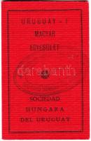 cca 1930 Uruguayi Magyar Egyesület igazolvány tagsági bélyegekkel / Uruguay Hungarian Association Id with membership stamps