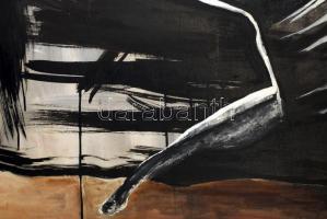 Orbán Attila (1958-): Szarvas. Olaj, fa lemez, jelzett, 120×170 cm