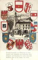 Bolzano, Bozen; Rathaus Keller / town hall, crests