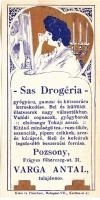 cca 1910 Pozsony, Sas drogéria számolócédula / Counting slip Pressburg pharmacy