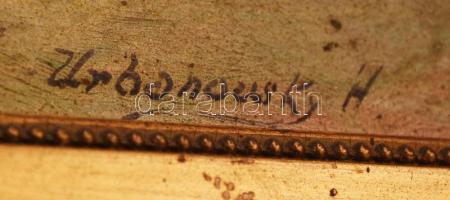 Urbanovsky H. jelzéssel: Asztali gyümölcs csendélet. Olaj, farost, jelzett, fa keretben, 17x12 cm