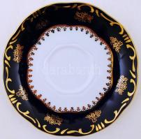 Zsolnay Pompadour mokkás csésze és csészealj, kézzel festett, hibátlan, jelzett