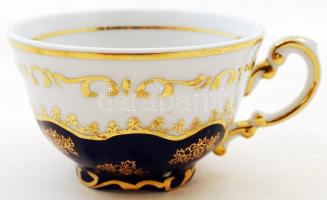 Zsolnay Pompadour mokkás csésze és csészealj, kézzel festett, hibátlan, jelzett