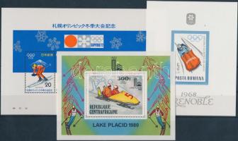Winter Olympics 8 blocks on 2 stock cards, Téli olimpia motívum 8 db blokk 2 stecklapon