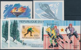 Winter Olympics 8 blocks on 2 stock cards Téli olimpia motívum 8 db blokk 2 stecklapon