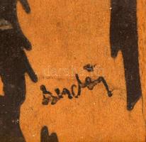 Olvashatatlan jelzéssel: Az igazság mérlege, nyomat, fa, üvegezett keretben, 46,5×33 cm