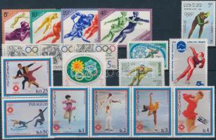 Winter olympics motif 37 diff. stamps with sets on 2 stock-cards, Téli olimpia motívum 37 db bélyeg sorokkal 2 stecklapon