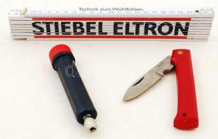 Kis barkács készlet: 1 db zollstock, bicska, 5 fejes csavarhúzó