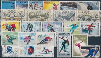 Winter olympics motif 47 diff. stamps with sets on 2 stock-cards + 2 PS-covers Téli olimpia motívum ...