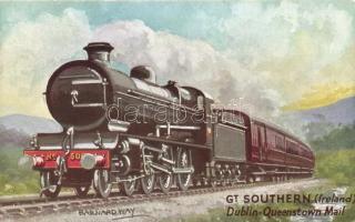 Gt. Southern, Dublin-Queenstown Mail, Famous Expresses Raphael Tuck & Sons Oilette postcard No. 3569. s: Barnard Way