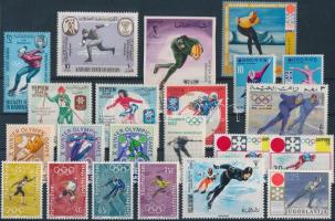 Winter Olympics 50 stamps with sets on 2 stock cards Téli olimpia motívum 50 db bélyeg sorokkal 2 st...