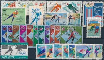 Winter Olympics 55 stamps with sets on 2 stock cards Téli olimpia motívum 55 db bélyeg sorokkal 2 st...