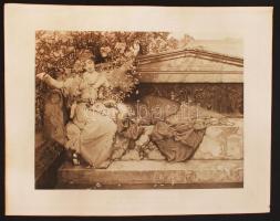 1890 Alma-Tadema: In the rose garden. Rézmetszet, papír, jelzett, metszette: Leopold Lowenstam, 51x40 cm