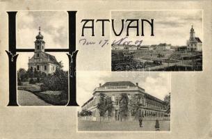 Hatvan, Iniciálés képeslap; kiadja az Állomási vendéglő (EK)