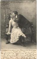 9 db RÉGI motívumlap; szerelmes pár sorozat / 9 old motive cards; love couple series