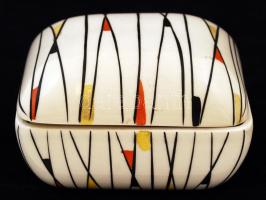 Budapest Porcelán mintás kerámia bonbonier, hibátlan, jelzett, 10x9x6 cm