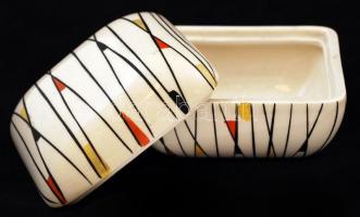 Budapest Porcelán mintás kerámia bonbonier, hibátlan, jelzett, 10x9x6 cm