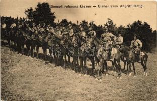 Ulánusok rohamra készen / Ulaner zum Angriff fertig / K.u.K. Uhlan regiment; Hebrew New Year greeting