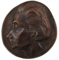 Pedery-Hunt Dóra (1913-2008): Önarckép. Bronz plakett, jelzett, hátoldalán Reményi Józsefnek szeretettel, d:8,5 cm /Dora de Pedery-Hunt Hungarian-Canadian sculptor, self-portrait, bronze plaque