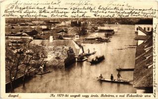 Szeged, az 1879-es árvíz; Belváros, Takaréktár utca, G. H. kiadása