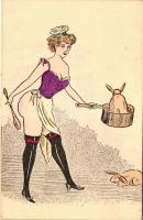 French erotic art postcard