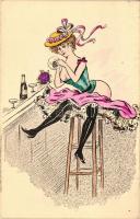 French erotic art postcard