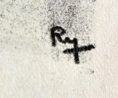 Ruzicskay György (1896-1993): Hódolat. Algrafia, papír, jelzett az algrafián, 24×18 cm