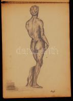 Bors István (1938-2003): Vázlatfüzet. Grafit, papír, jelzett, 33x24 cm