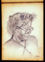 Bors István (1938-2003): Vázlatfüzet. Grafit, papír, jelzett, 33x24 cm