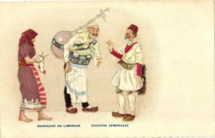 Marchand de limonade / lemonade vendor, Greek folklore, litho