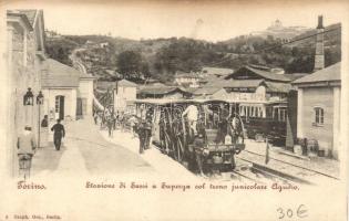 Torino, Stazione di Sassi a Superga col treno funicolare Agudio / funicular railway station (fl)